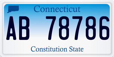 CT license plate AB78786