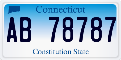 CT license plate AB78787