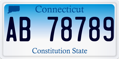CT license plate AB78789