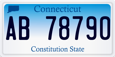 CT license plate AB78790