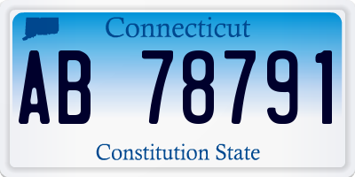 CT license plate AB78791