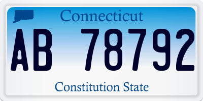 CT license plate AB78792
