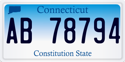 CT license plate AB78794