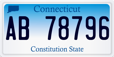 CT license plate AB78796