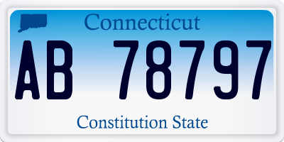 CT license plate AB78797