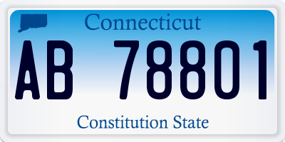 CT license plate AB78801
