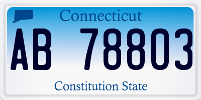 CT license plate AB78803