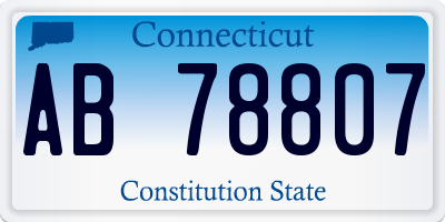 CT license plate AB78807