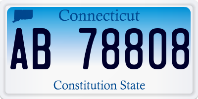 CT license plate AB78808