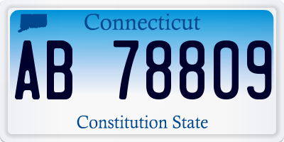 CT license plate AB78809