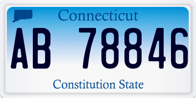 CT license plate AB78846