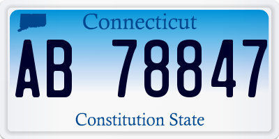 CT license plate AB78847