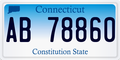 CT license plate AB78860