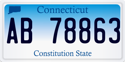 CT license plate AB78863