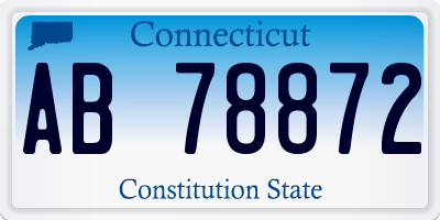 CT license plate AB78872