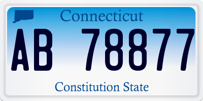 CT license plate AB78877