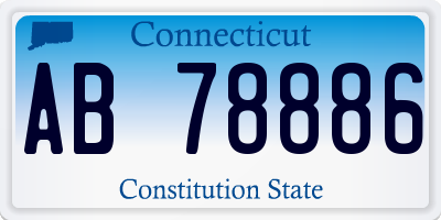 CT license plate AB78886