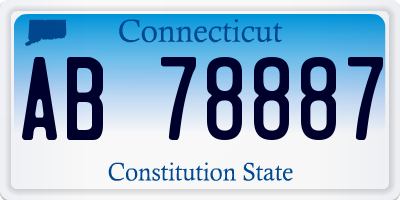 CT license plate AB78887