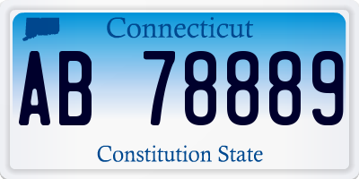 CT license plate AB78889