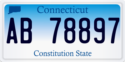CT license plate AB78897