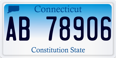 CT license plate AB78906