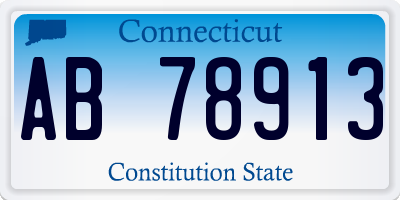 CT license plate AB78913