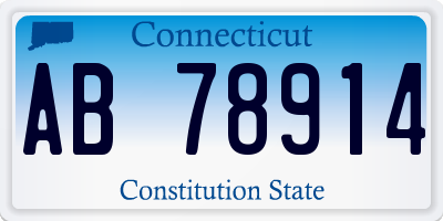 CT license plate AB78914