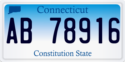 CT license plate AB78916
