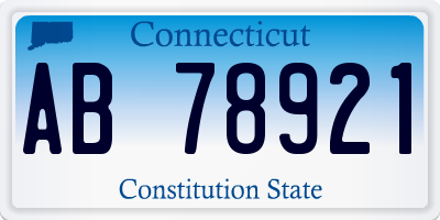 CT license plate AB78921