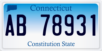 CT license plate AB78931