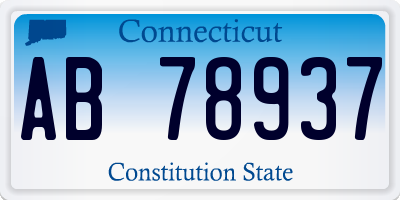 CT license plate AB78937