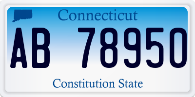 CT license plate AB78950