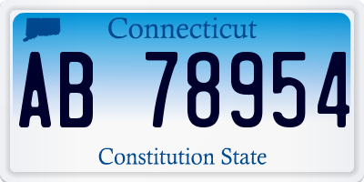 CT license plate AB78954