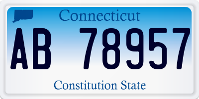 CT license plate AB78957