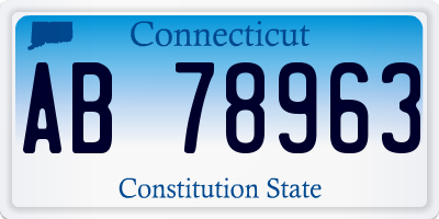 CT license plate AB78963