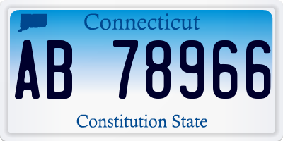 CT license plate AB78966