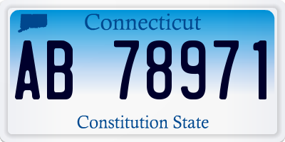 CT license plate AB78971