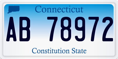 CT license plate AB78972