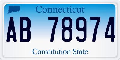 CT license plate AB78974