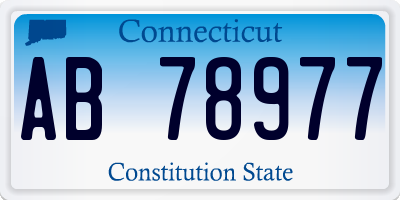 CT license plate AB78977
