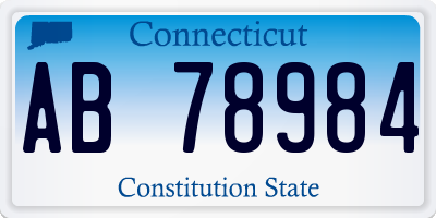 CT license plate AB78984