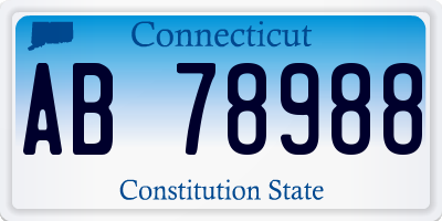 CT license plate AB78988