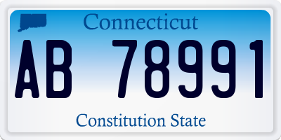 CT license plate AB78991