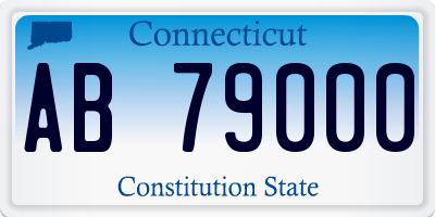 CT license plate AB79000