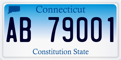 CT license plate AB79001