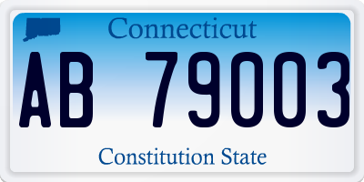 CT license plate AB79003