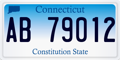 CT license plate AB79012