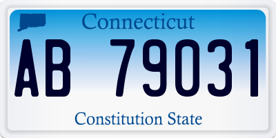 CT license plate AB79031