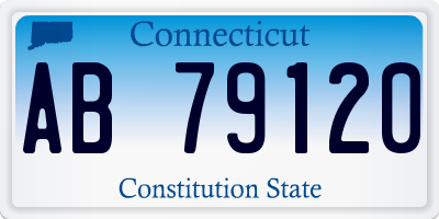 CT license plate AB79120