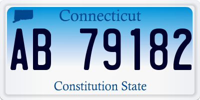 CT license plate AB79182